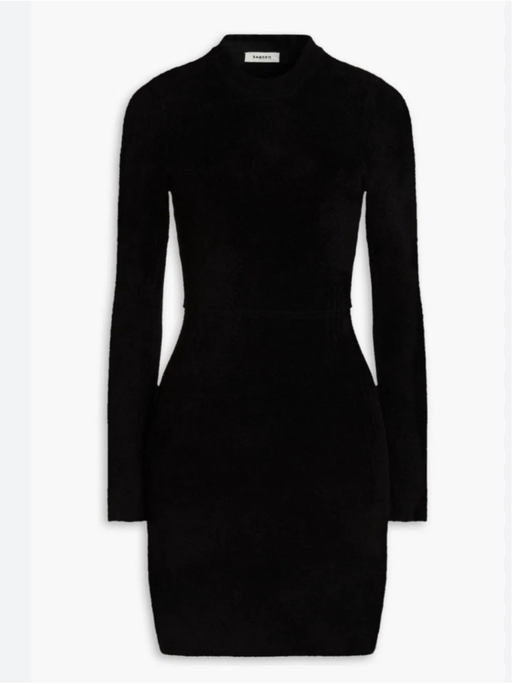 Sandro Black Long-Sleeve Cutout Back Mini Dress - Picture 3 of 10